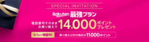 楽天モバイル「三木谷キャンペーン」のトップページ画像