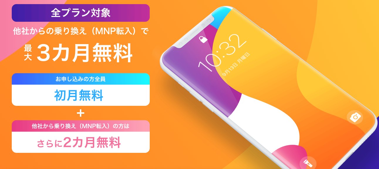 y.umobileの最大3ヵ月無料キャンペーン